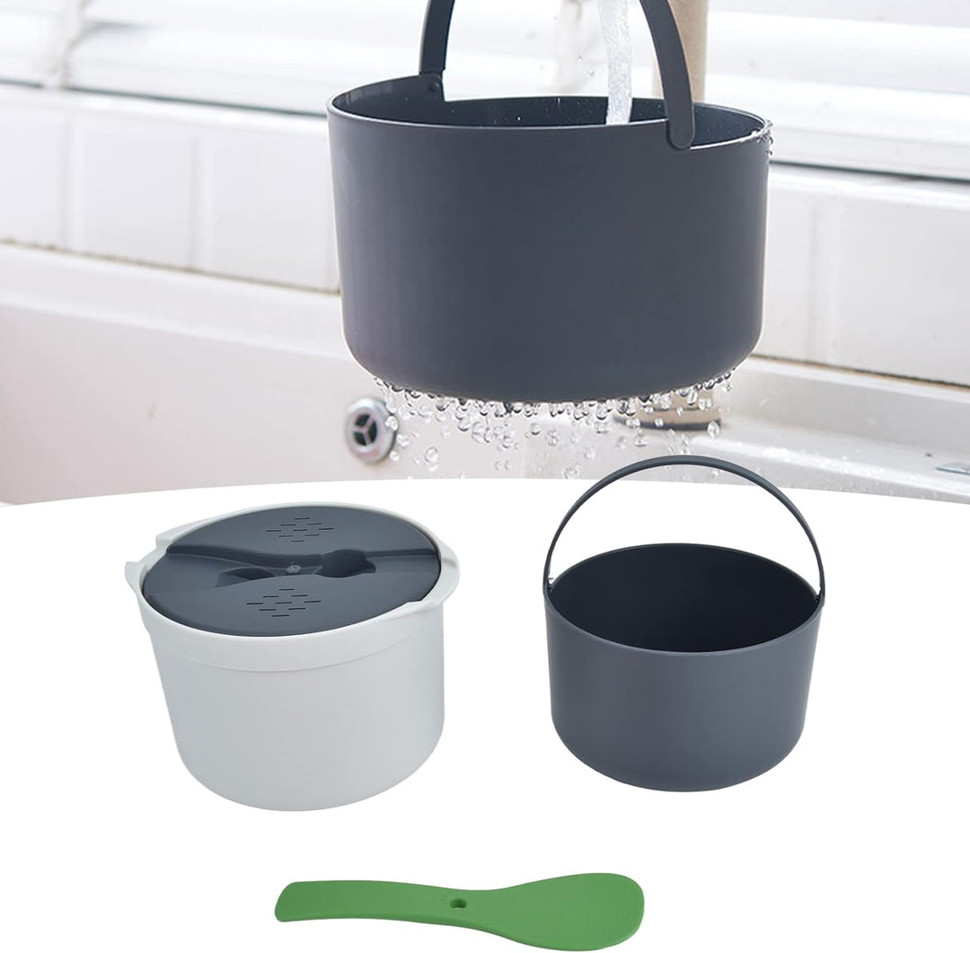 Mikrowellen Reiskocher, 2L Dampfgarer Runde Lebensmittelbehälter Kochen Multifunktionales Kochgeschi