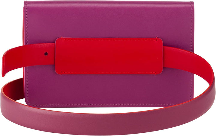 DUDU Kleine Damen-Umhängetasche Made in Italy aus echtem Leder, umwandelbar in Gürteltasche, Mini-Um