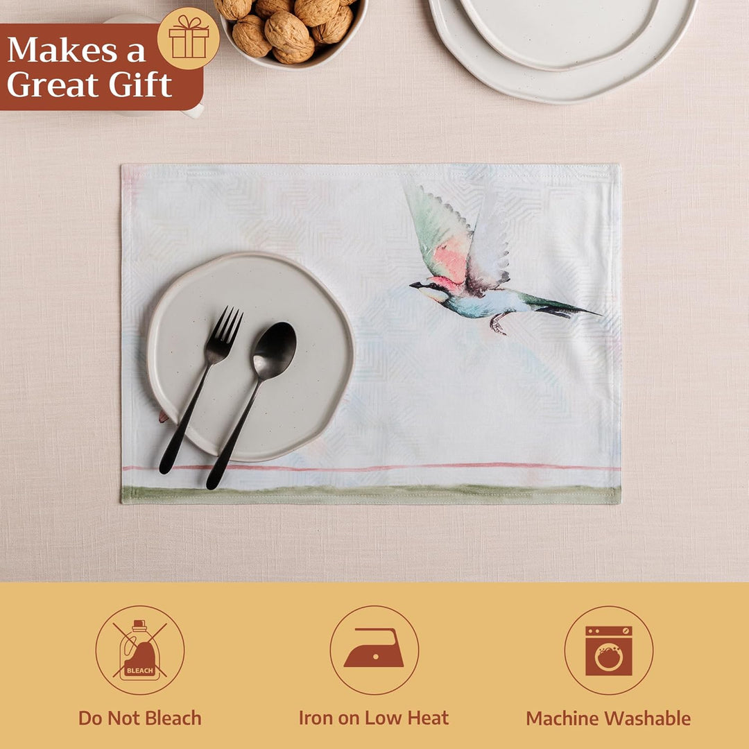 Maison d'Hermine Tischsets, 100% Baumwolle, 4er-Set, dekorative Tischsets, waschbar, Abendessen, Tis