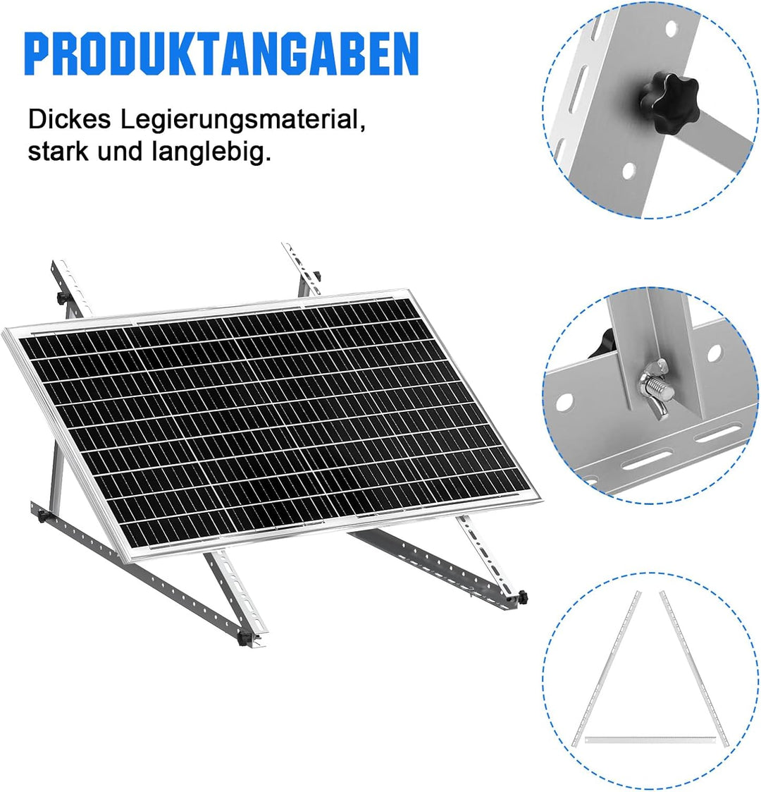 GLIESE Balkonkraftwerk Halterung 118 cm 46.5 Zoll (2 Paare),Aluminiumlegierung Solarmodul Halterung,