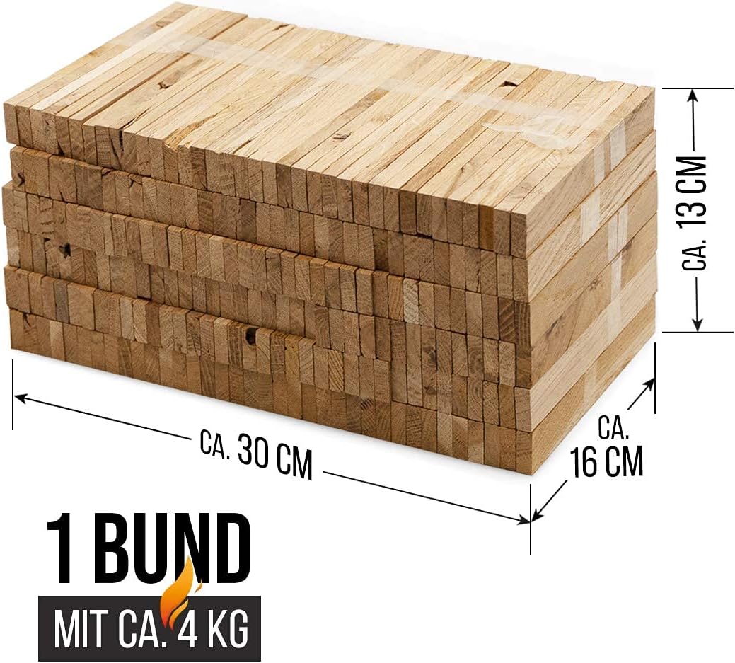 Aleko Premium 3,7 kg Brennholz BZW. Holzkohle - Anzünder aus Eichenholz, Bio Kaminanzünder, für Gril