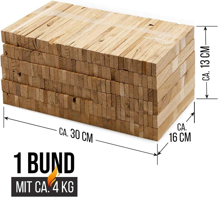 Aleko Premium 3,7 kg Brennholz BZW. Holzkohle - Anzünder aus Eichenholz, Bio Kaminanzünder, für Gril