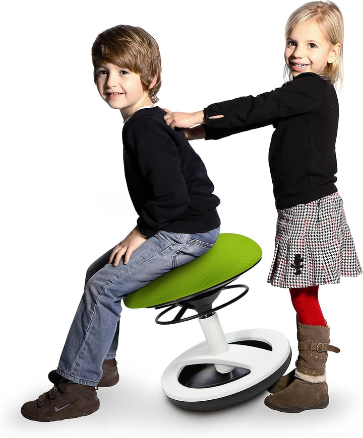 Topstar Sitness Bobby, Sitzhocker für Kinder, niedrige Sitzhöhe: 38 - 46 cm, Standfussring Alu polie