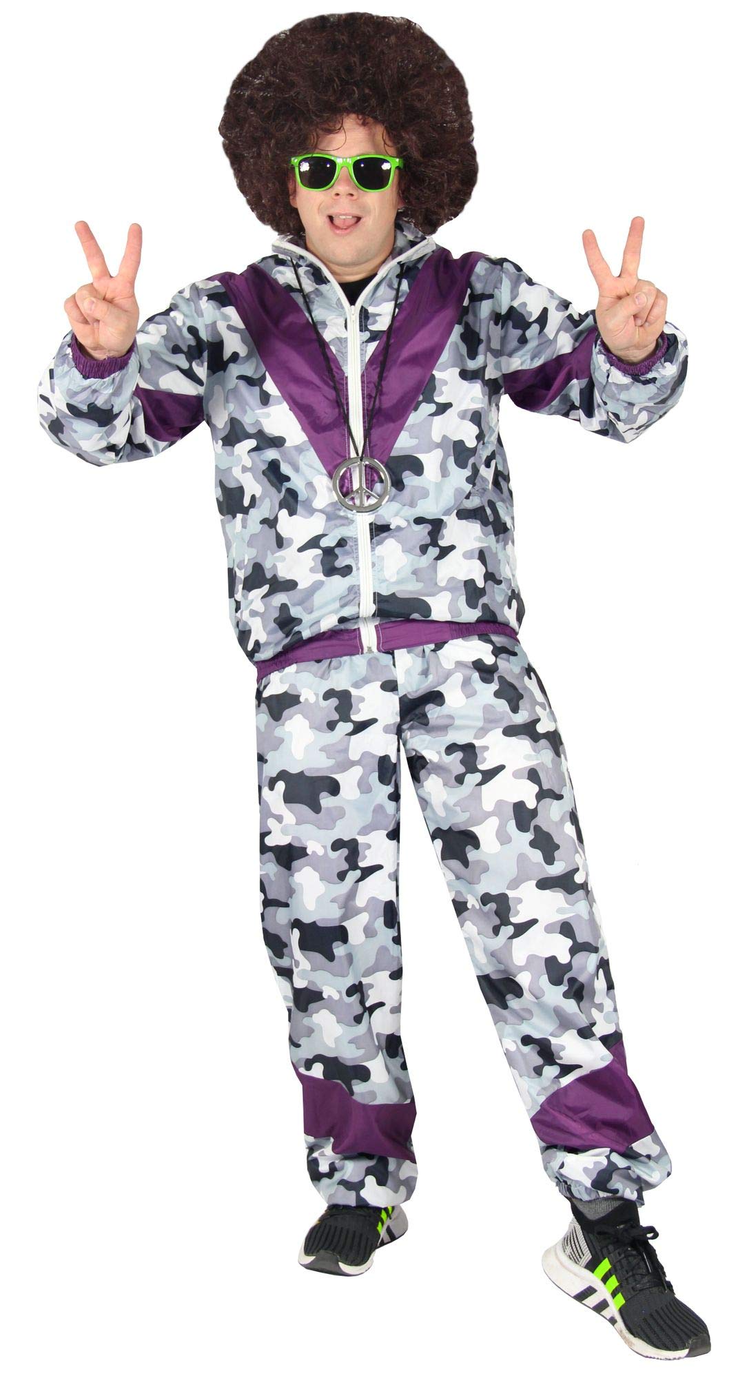 Bad Taste 80er Jahre Kostüm Trainingsanzug für Herren Jogginganzug - violett - Grösse S-4XL, Grösse: