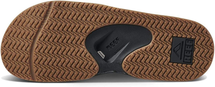 Reef Herren Fanning Slide Flipflop 37.5 EU Black Silver, 39 EU