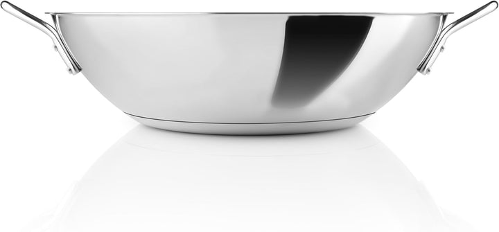 Eva Trio | Edelstahl-Wok 5,0 l 32 cm Keramik Slip-Let® Antihaftbeschichtung | EIN vielseitiges Werkz