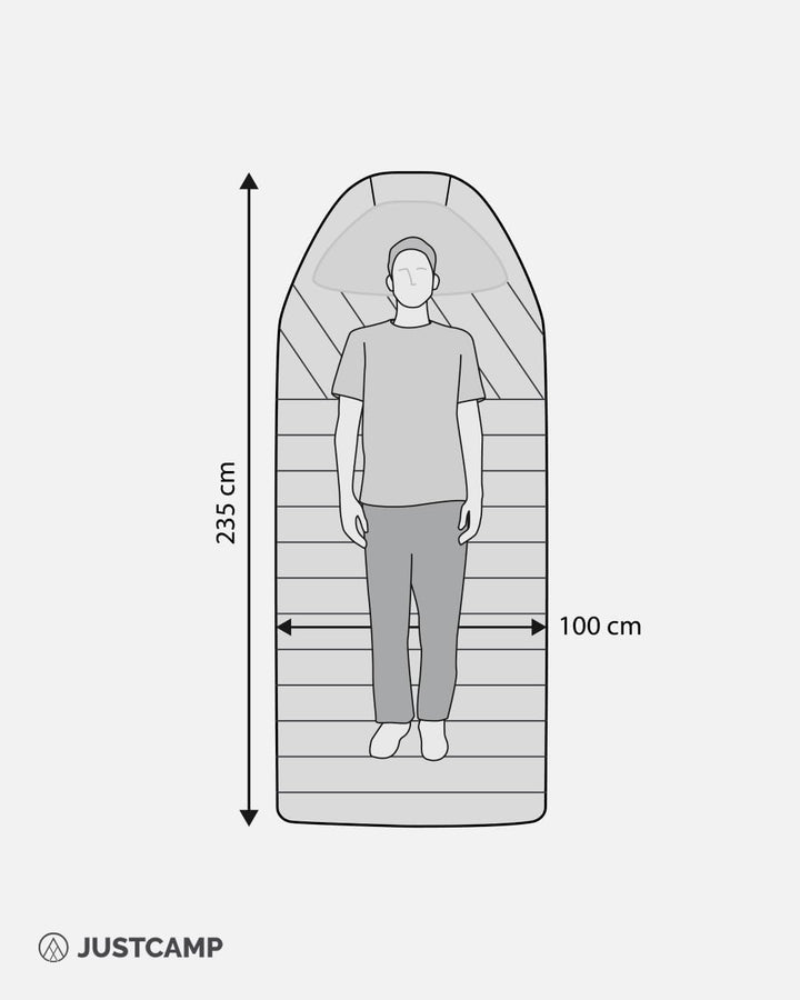 Justcamp Melvin XXL 4 Schlafsack für Erwachsene, Camping Schlafsack 3-Jahreszeiten, Mint
