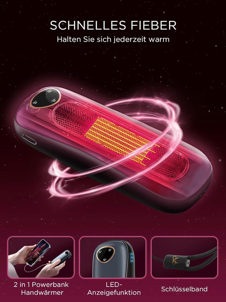 Wiederaufladbare Handwärmer 5000mAh【Geschenkbox】 Funme® Handwärmer Elektrisch USB Powerbank Wiederve