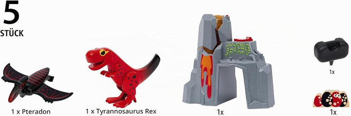 BRIO World - 36092 Dinosaurier-Vulkan mit Ausbruchsfunktion - Zugset für Kinder ab 3 Jahren