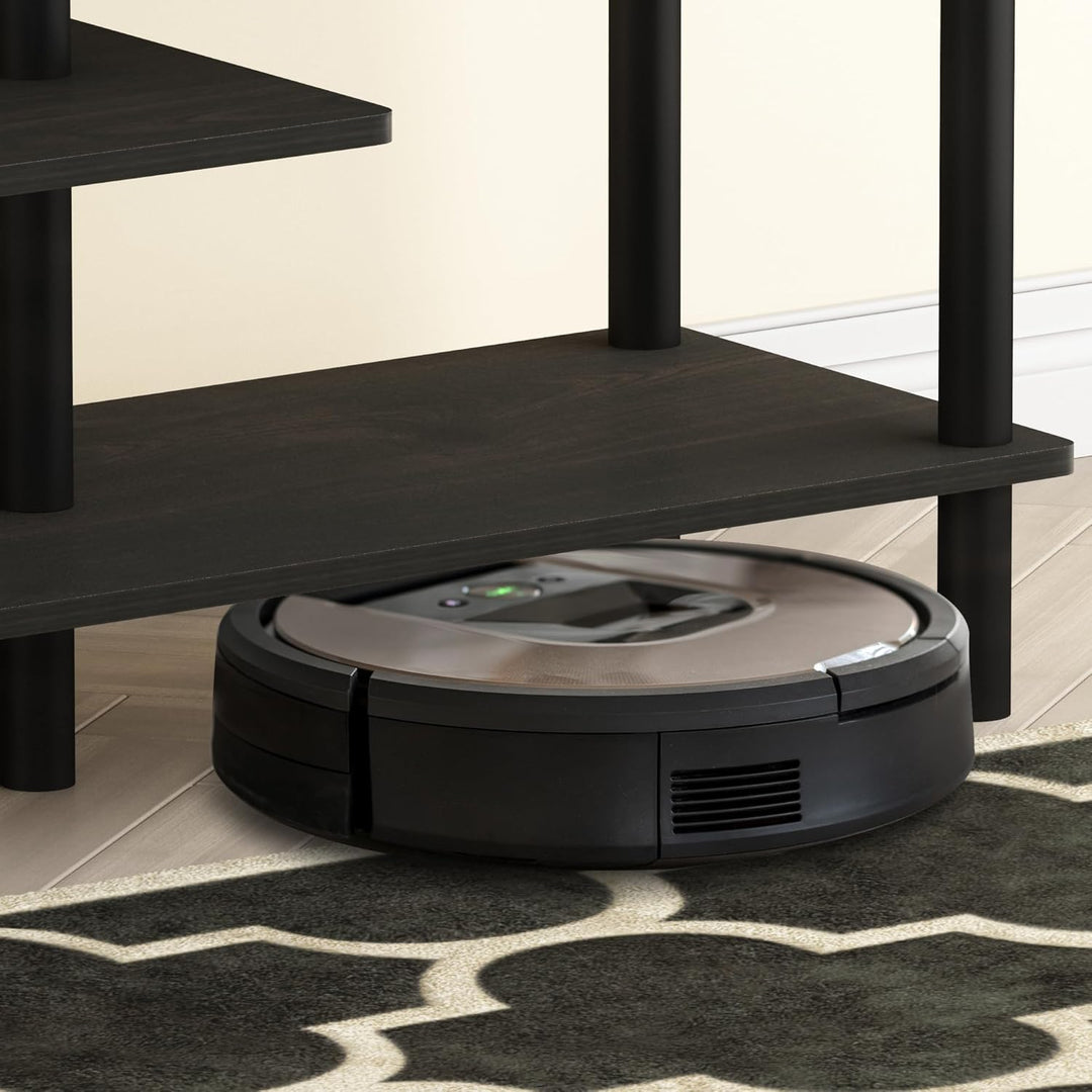 Furinno Deko-Regal mit 3 Ebenen, Holz, Espresso/Schwarz, 29.49 x 80 x 64 cm Espresso / Schwarz 29.49