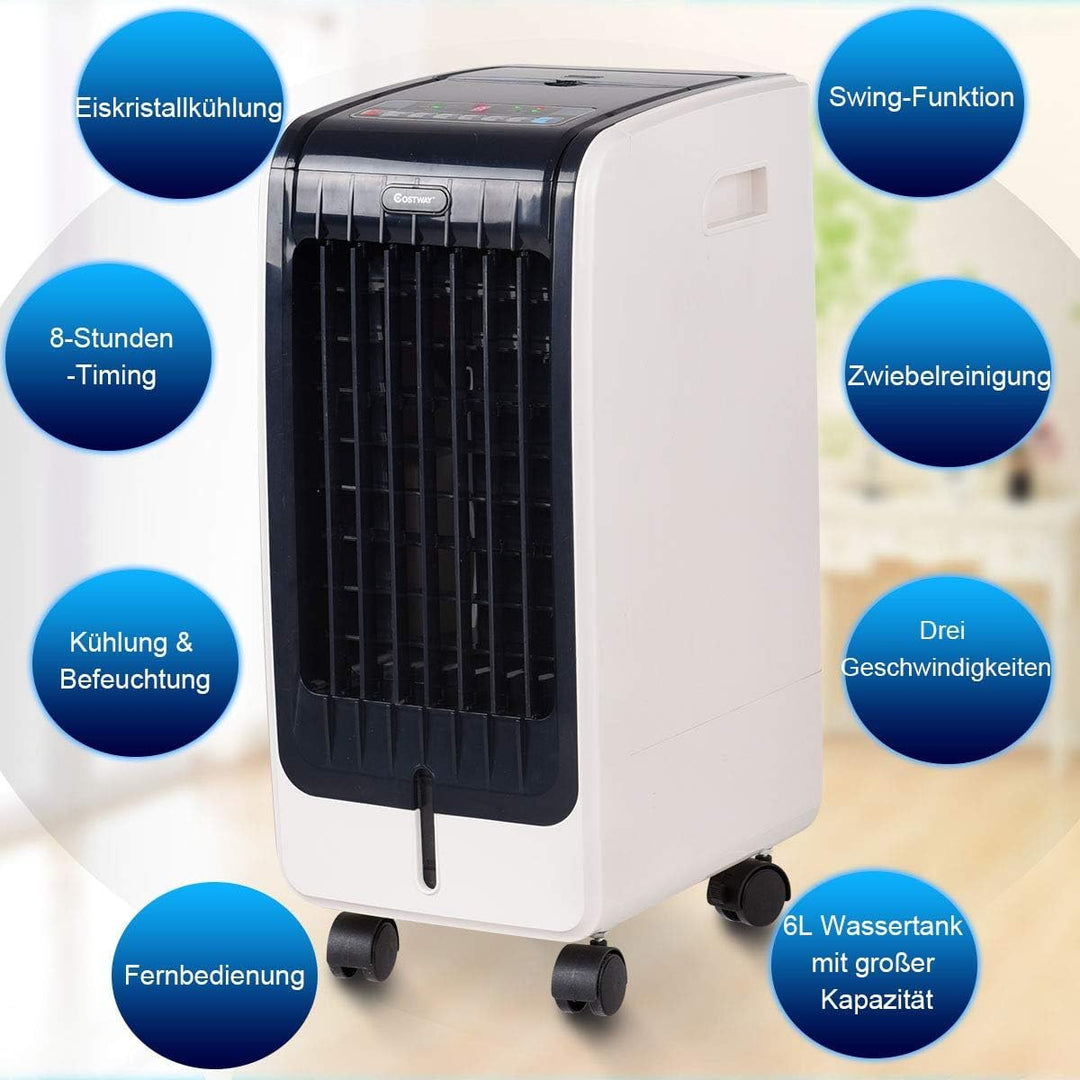 COSTWAY mobile Klimaanlage ohne Abluftschlauch Luftkühler Ventilator | 3 in 1 Klimagerät Luftreinige