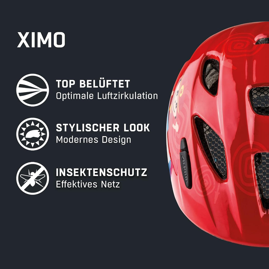 ALPINA XIMO - Leichter, Sicherer & Bruchfester Fahrradhelm Mit Optionalen LED-Licht Für Kinder firef