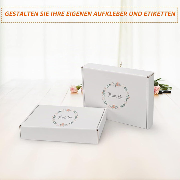 HORLIMER 25 Stück Versandkarton Klein Karton Box, 280x204x51mm Verpackungskartons mit Deckel für War