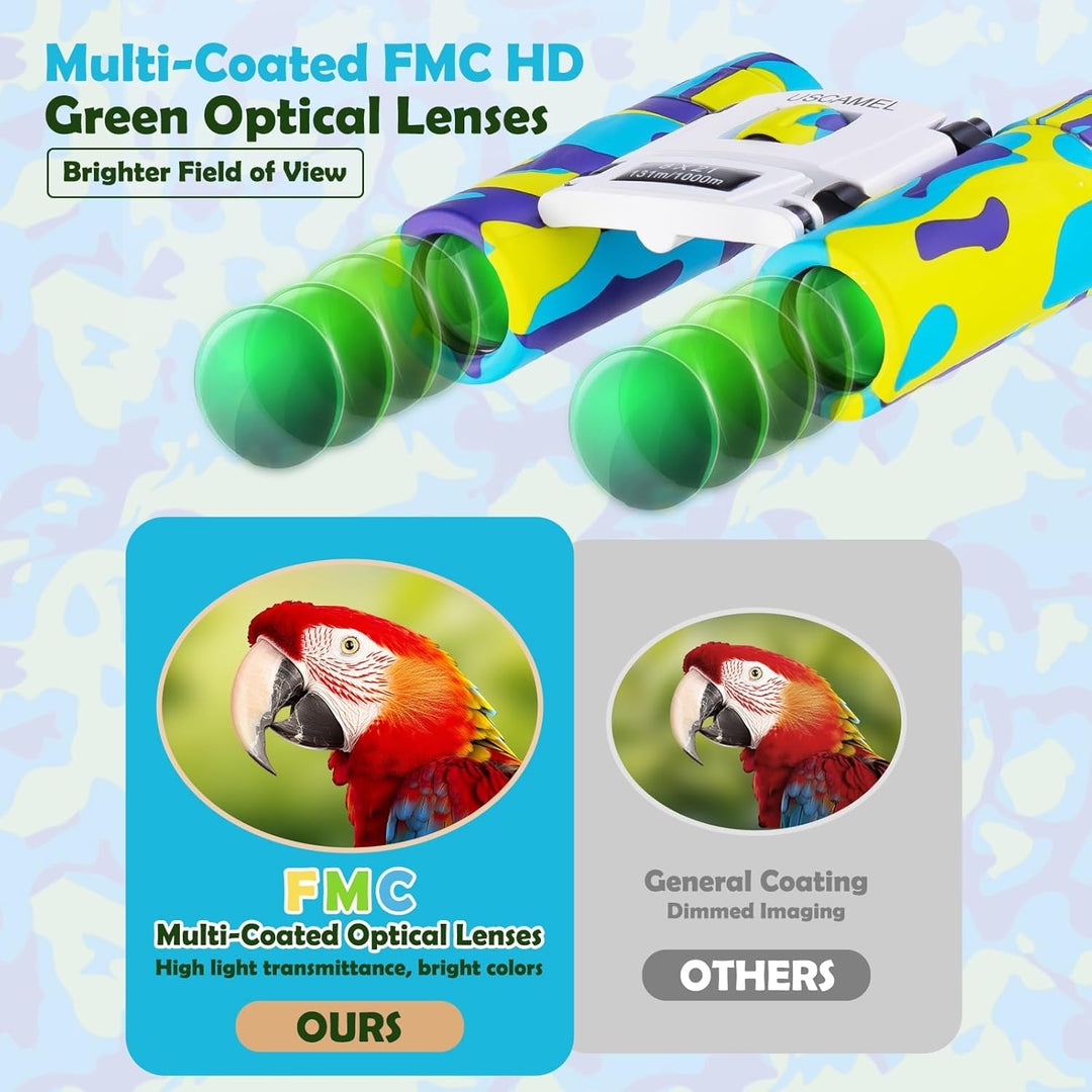 USCAMEL Fernglas Für Erwachsene Kinder, 8×21 Hochwertig Klein Fernglas Erwachsene, Wasserdichtes Kom