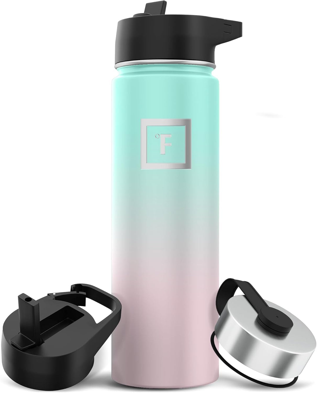 Edelstahl Trinkflasche mit Strohhalm - 650/950/1200/1800 ml - Kohlensäure Geeignet Auslaufsicher Dop