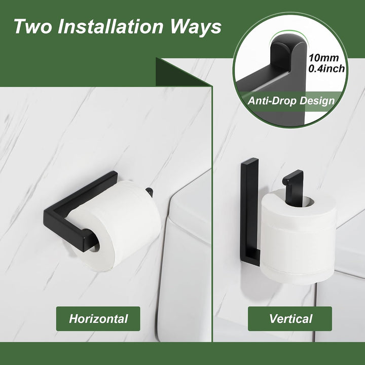 Toilettenpapierhalter Schwarz, SAYAYO Klopapierhalter Edelstahl Toilettenpapierhalter Bohren Toilet
