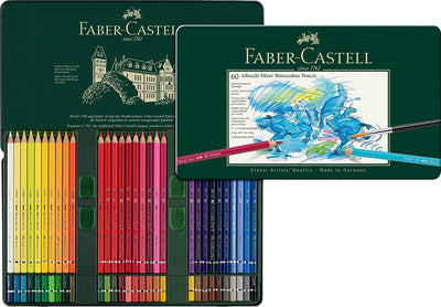 Faber-Castell 117560 - Aquarellstift Albrecht Dürer Blechetui 60er 60 Stück (1er Pack) Metalletui Si