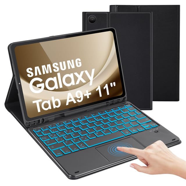 LAMA Tastaturhülle mit Touchpad für Samsung Galaxy 11'' Tab A9 Plus 2023 / A11 Plus 2025, Kabellose