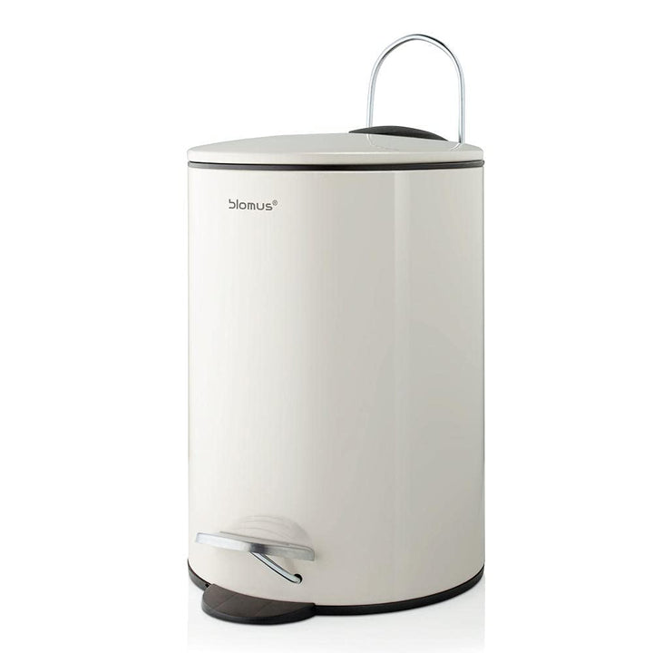 blomus -TUBO- Treteimer aus pulverbeschichtetem Stahl, Sand, 3L Fassungsvermögen, Smart-Close-System