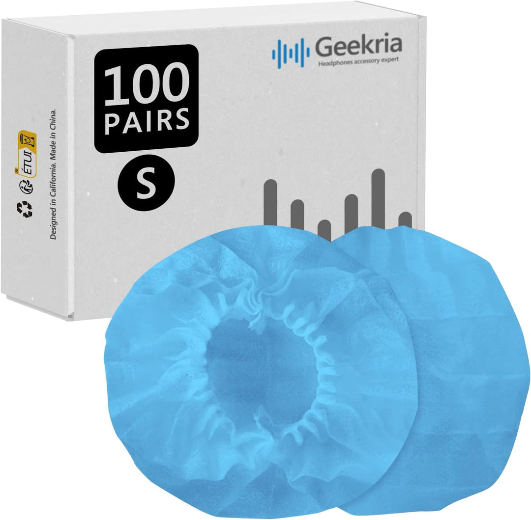 GEEKRIA 100 Paar kleine Vliesstoff-Einweg-Kopfhörerhüllen/Kopfhörerhüllen/Ohrpolster-Schutz/Dehnbare