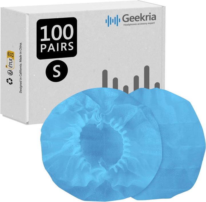 GEEKRIA 100 Paar kleine Vliesstoff-Einweg-Kopfhörerhüllen/Kopfhörerhüllen/Ohrpolster-Schutz/Dehnbare