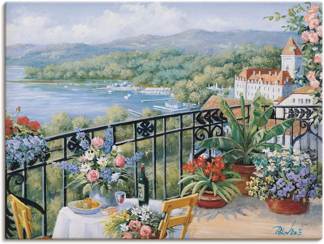 ARTland Leinwandbilder Wandbild Bild auf Leinwand 80 x 60 cm Landschaften Garten Malerei Grün Unverg