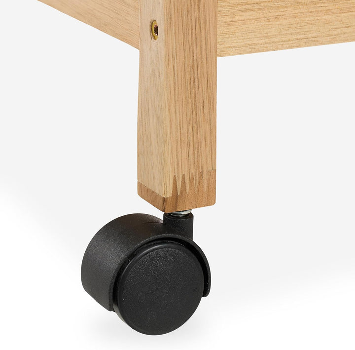 Relaxdays Badregal, Holz, HxBxT: 72 x 65 x 31 cm, Holzregal mit Rollen, 3 Ablagen, Regal für Badezim