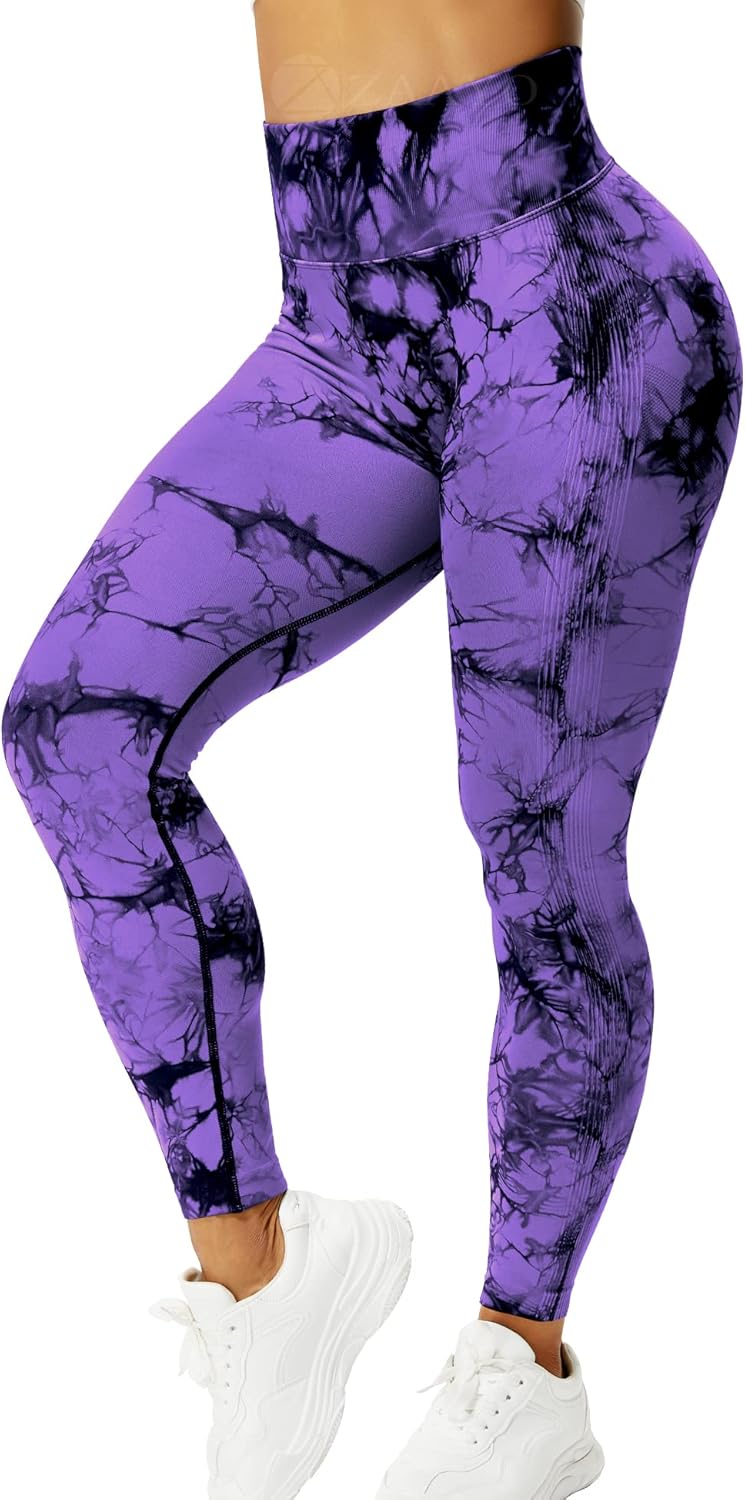 ZAAYO Damen Gym Leggings Sport Booty Scrunch Butt High Waist Seamless Yoga Hosen 