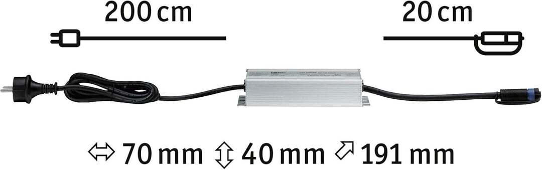 Paulmann Leuchten Paulmann 98850 Outdoor plug und Shine Power Supply IP44 230/24V DC silber Alu 988.