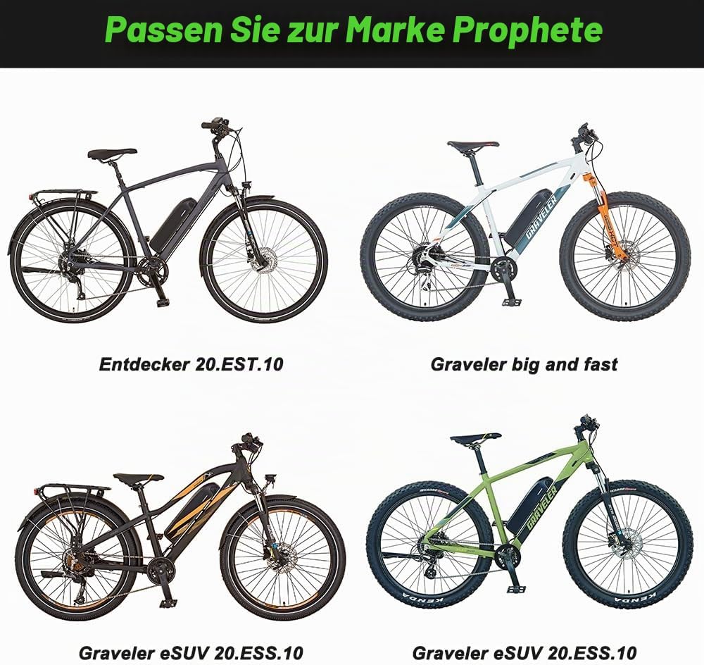 E-Bike Batterie 36V 10,4Ah Li-ion Downtube Akku ZZ98 Elektrofahrrad Prophete BP