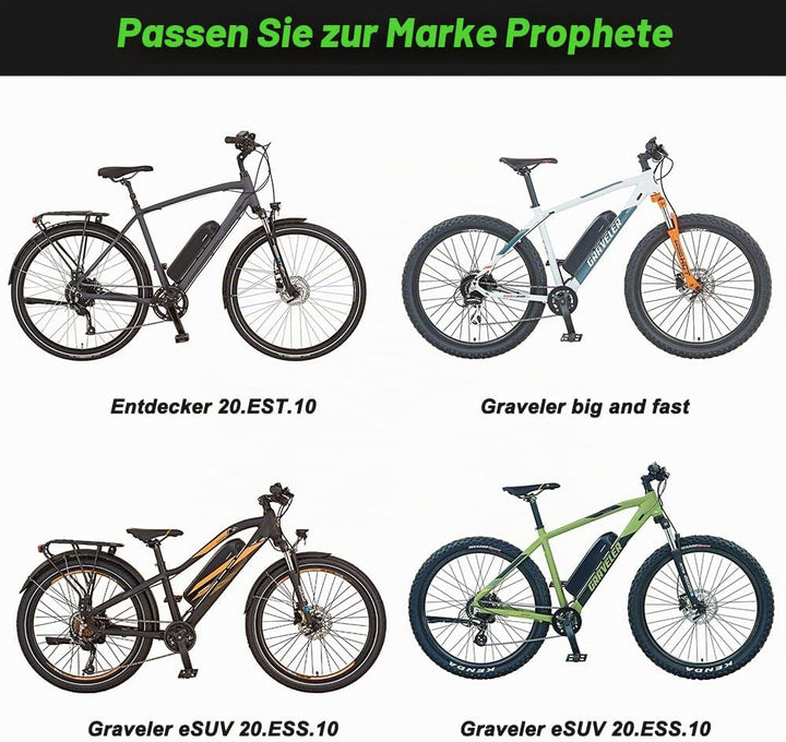 E-Bike Batterie 36V 10,4Ah Li-ion Downtube Akku ZZ98 Elektrofahrrad Prophete BP