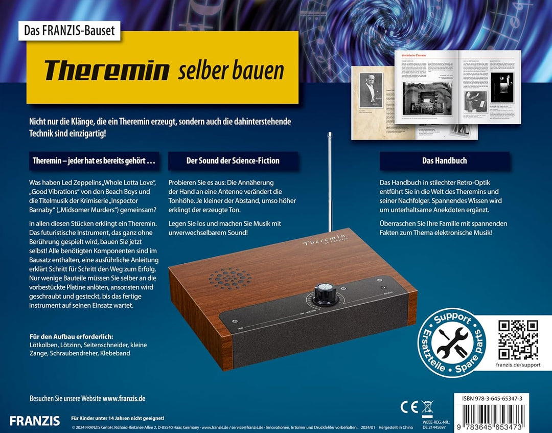 FRANZIS 65347 - Theremin selber bauen - Bausatz zum Löten, das kultige Musik-Instrument als Eigenbau