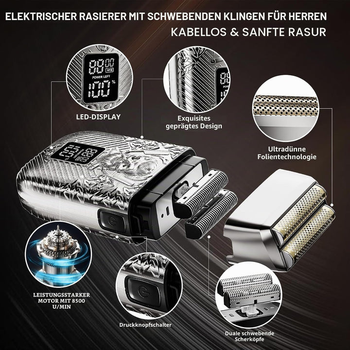 Professionelle schnurlose Herren-Haarschneidemaschine, Bartschneider und elektrische Rasierer, Sets