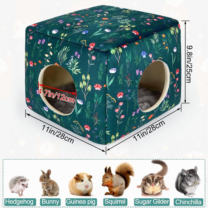 Meerschweinchen Haus 2 eingange – Waschbares Kaninchenbett &amp; Kuschelhöhle – Versteck für Kaninchen,
