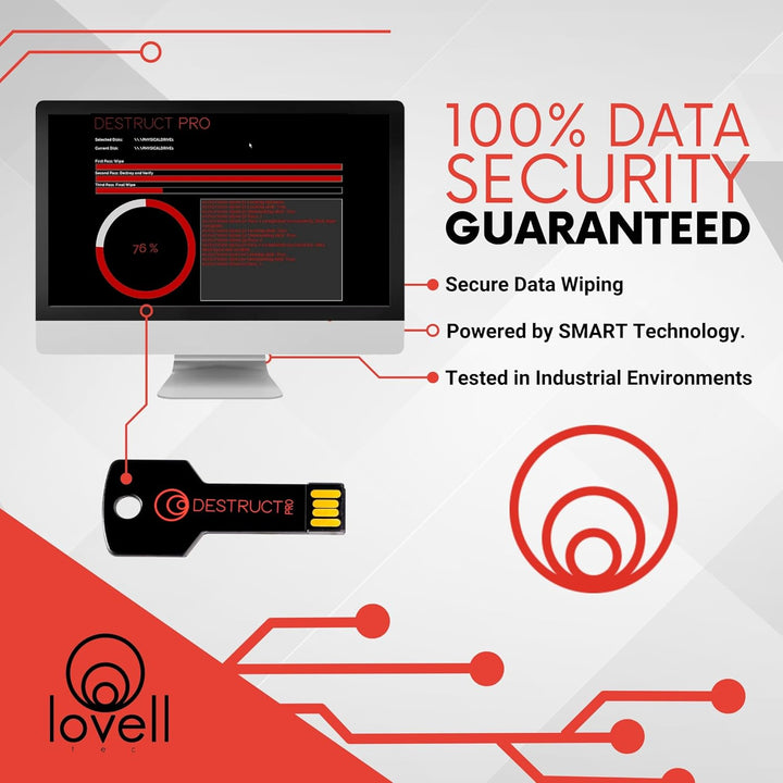 Destruct Lovell Pro Festplatten-Datenlöscher, permanentes Löschen von Computerdaten, HDD-Löschwerkze