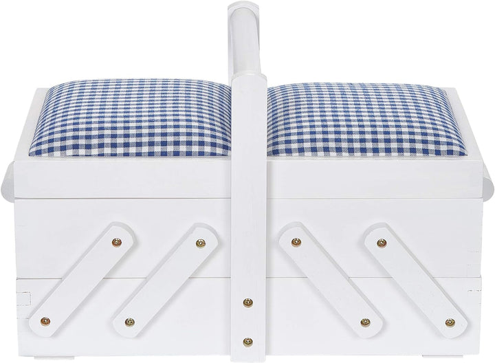 Prym 612577 Nähkasten/Nähkästchen Holz S weiss mit Stoff