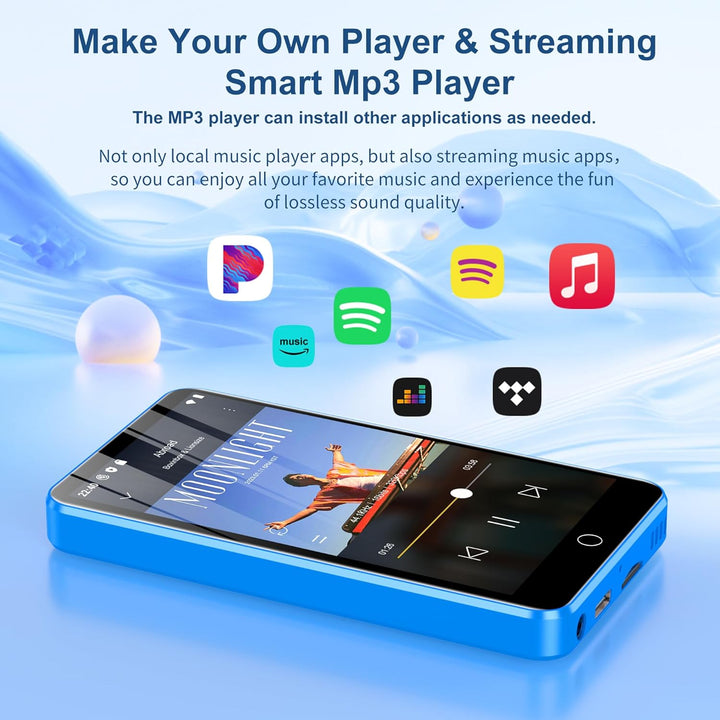 MP3 Player Spotify, 80 GB MP3 Player mit Bluetooth und WiFi, 4-Zoll-Touchscreen, MP4 Player Android,