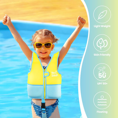 Kinder Mädchen Junge Schwimmlernweste, Schwimmhilfe Schwimmen Jacket für Kleinkinder Alter 1-6 mit E
