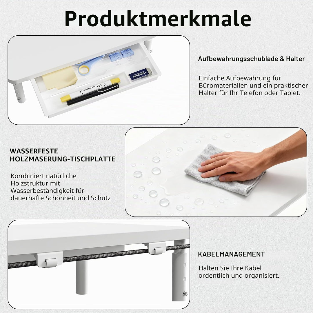ETHU Dual Monitor Ständer, Höhenverstellbare Bildschirmerhöhung für 2 Monitore, Verstellbarer Monito