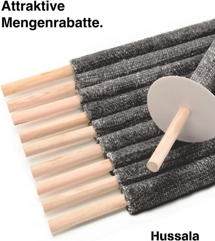 Hussala - Diamond Wachsfackeln Brennzeit 60 min Garten-Fackeln [50 Stück] 50 Stück Schwarz, 50 Stück