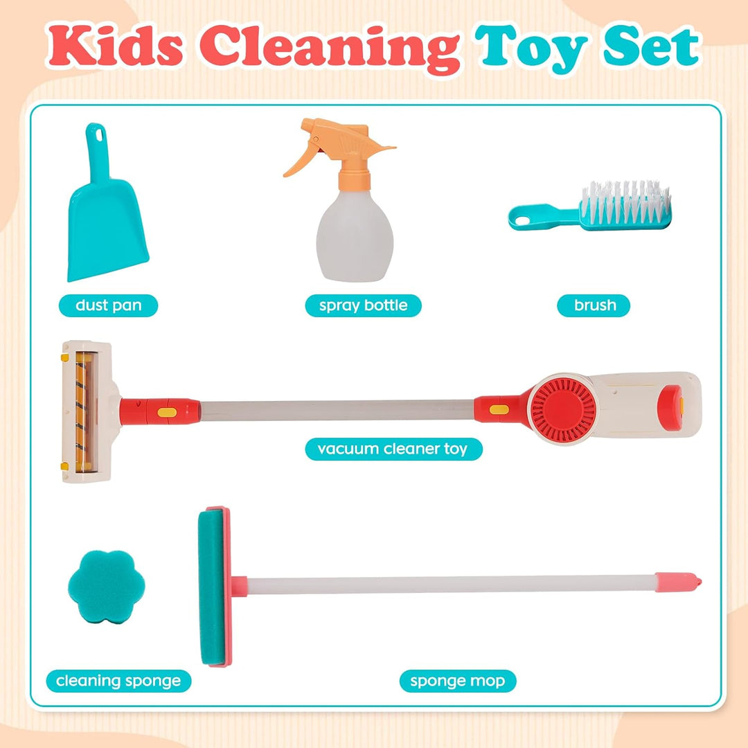 Kinder Staubsauger Spielzeug, 3 in 1 Realistische Absaugung Kinder Reinigung Spielzeug Set, Pretend