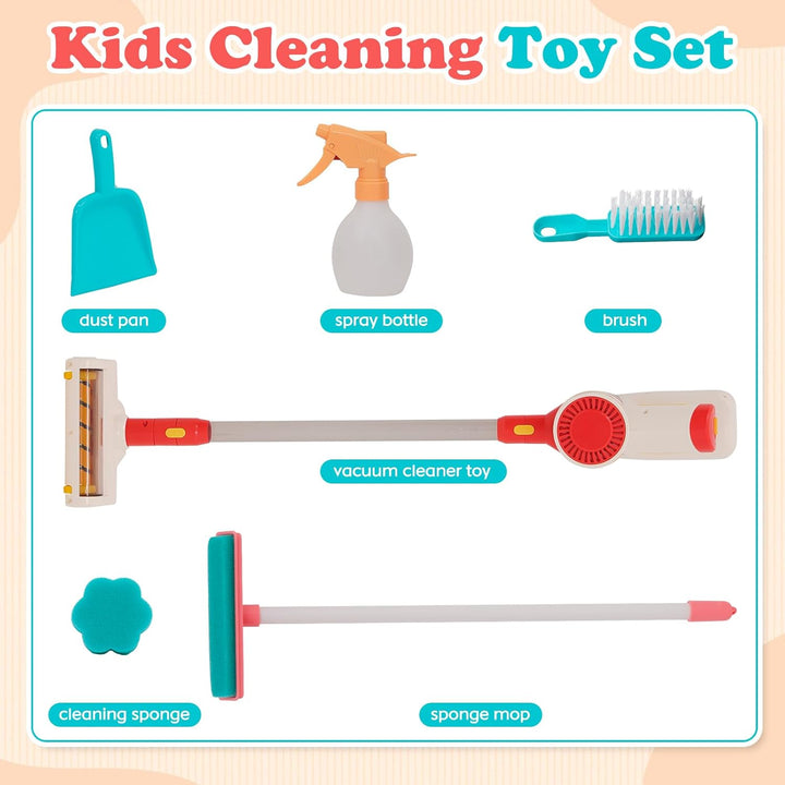 Kinder Staubsauger Spielzeug, 3 in 1 Realistische Absaugung Kinder Reinigung Spielzeug Set, Pretend