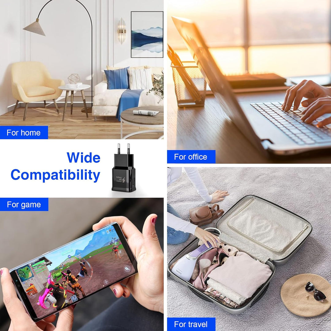 Ladegerät für Samsung Handy, (2-Pack) Schnellladegerät USB Netzteil mit USB C Ladekabel für Samsung