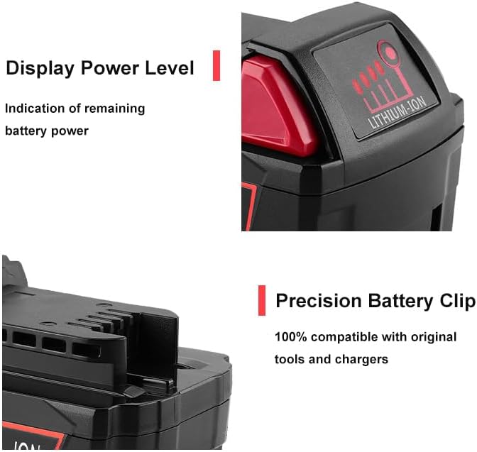 CYDZ® 2 Stück 18V 5.0Ah Akku für Milwaukee M18 48-11-1828 48-11-1840 C18B M18BX Li18 M18B4 M18 XC mi
