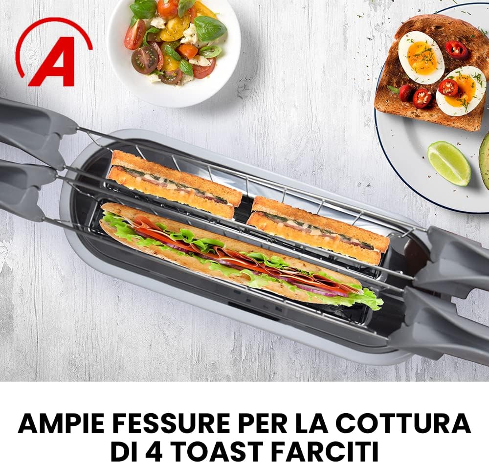 Ardes ARTOAST02 Tostapane Tostapane 2 Fette Sleek Plus 4 Fette Extra 3 Funzioni Cottura und Timer 7