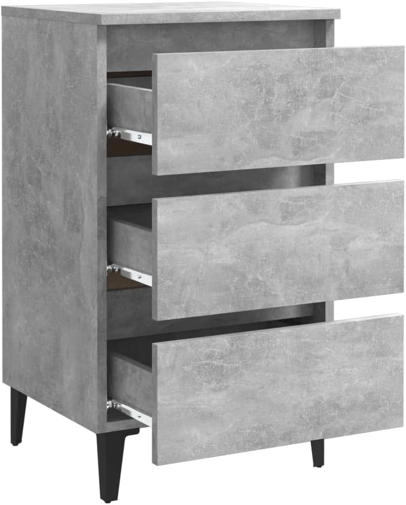 FIRBNUS Bedside Table Nachtkonsole Beistelltisch mit Stauraum Night Stand Nachttische mit Metallbein