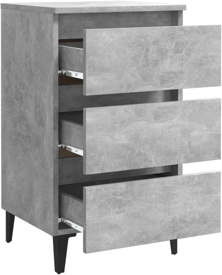 FIRBNUS Bedside Table Nachtkonsole Beistelltisch mit Stauraum Night Stand Nachttische mit Metallbein