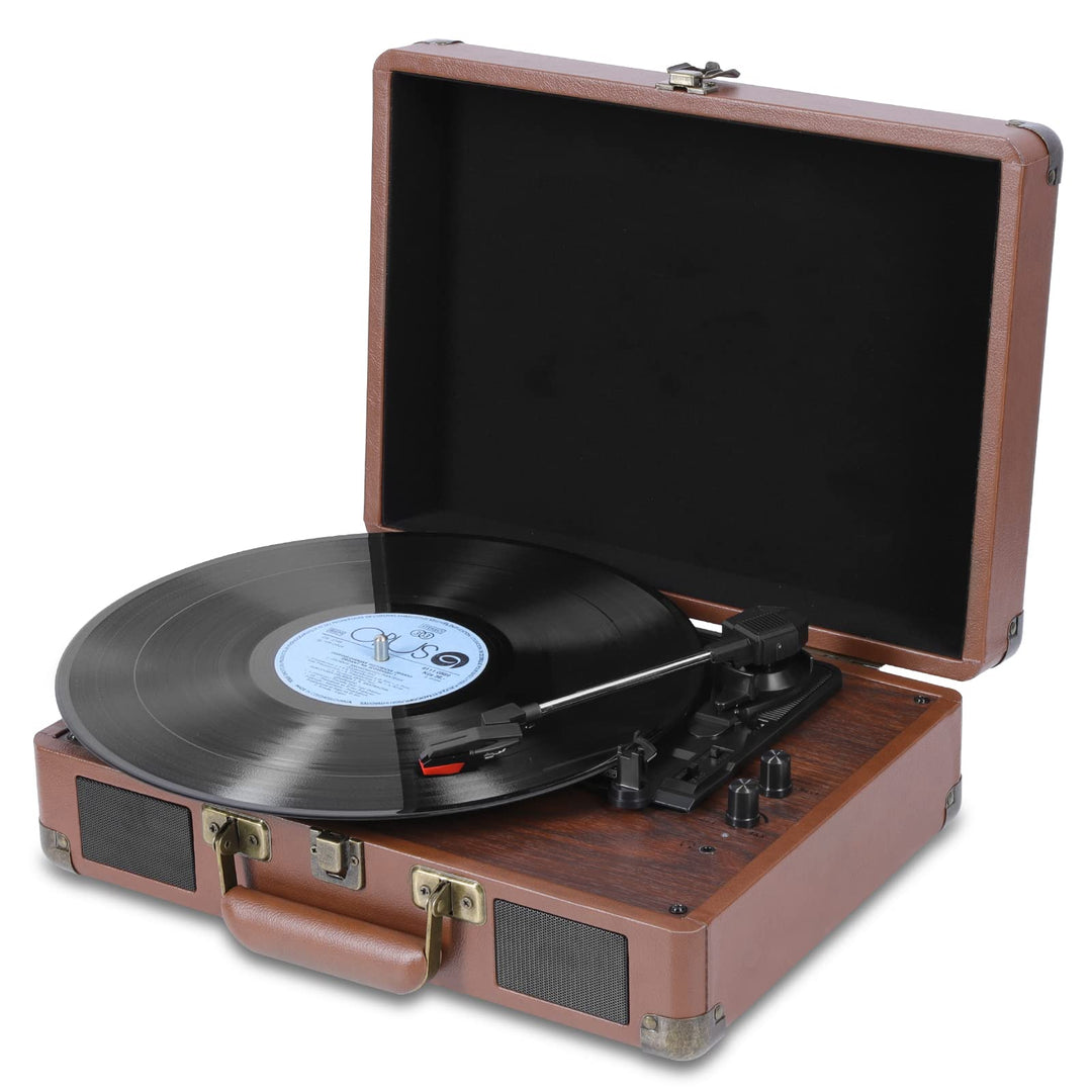 VOKSUN Plattenspieler,Record Player Bluetooth USB Record Player Vinyl Turntable Vinyl to MP3 Functio