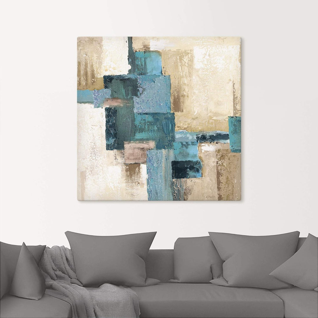 ARTland Leinwandbilder Wandbild Bild Leinwand 100x100 cm Quadratisch Gemälde Modern Abstrakte Kunst