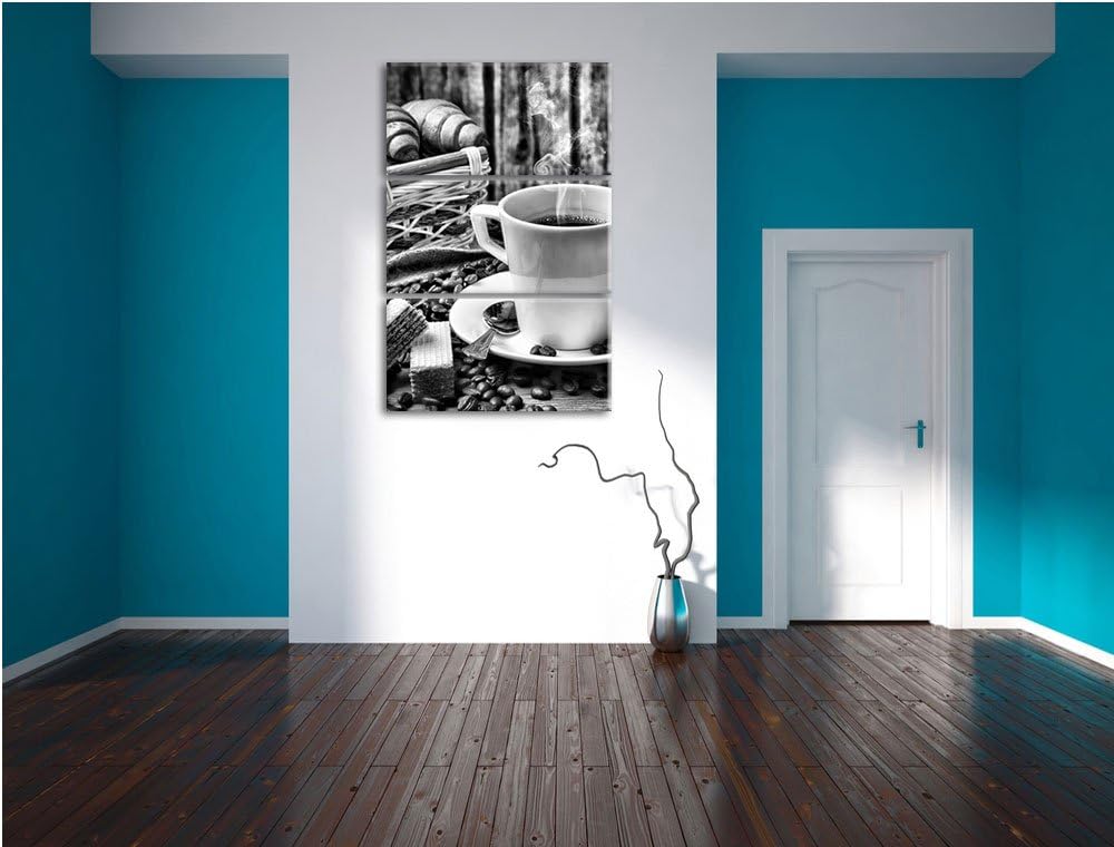 Pixxprint heiss aufgebrühter Kaffee als Leinwandbild/Grösse: 3 Teilig (120x80) cm/Wandbild/Kunstdruc